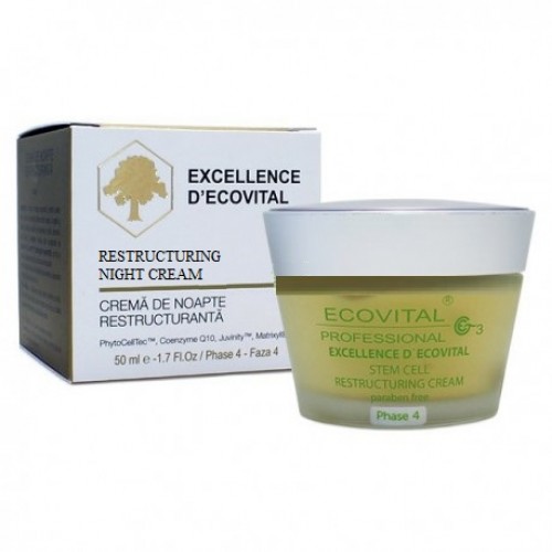 Crema De Noapte Regeneranta - Restructuring Night Cream - Excellence D'ecovital - Ecovital - 50 Ml